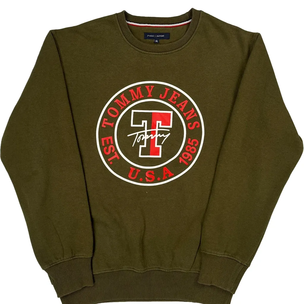 Tommy Hilfiger Sweatshirt - XL Green Cotton - Image 4