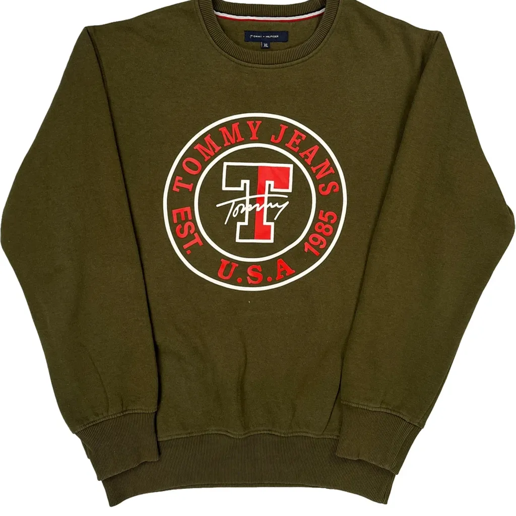 Tommy Hilfiger Sweatshirt - XL Green Cotton - Image 5
