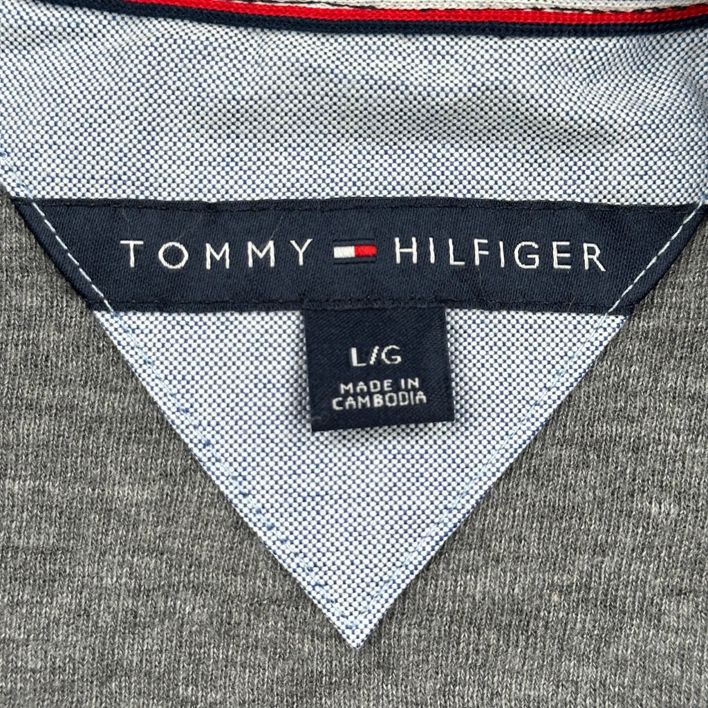 Tommy Hilfiger Raglan Sweatshirt - Large Grey Cotton - Image 3