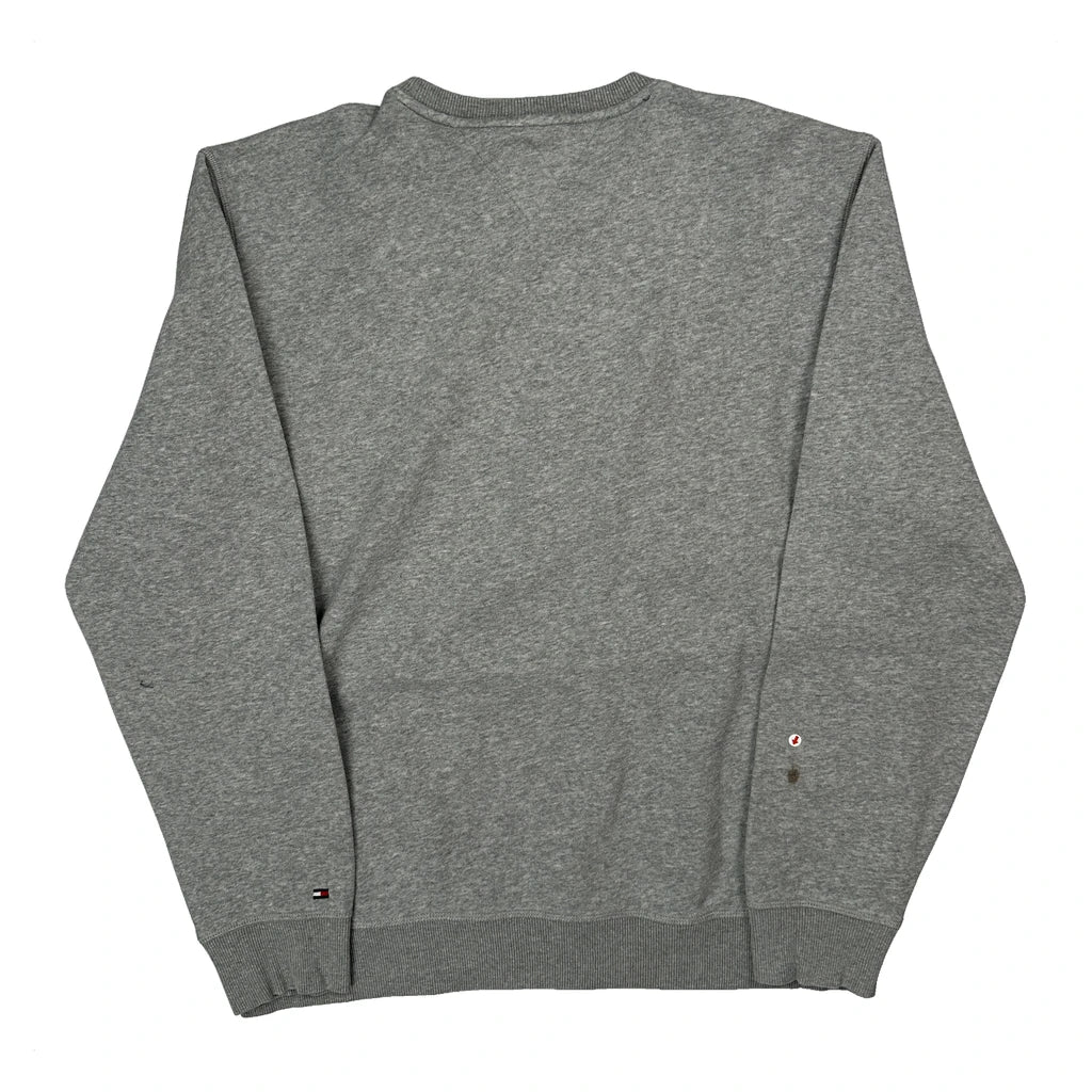 Tommy Hilfiger Spellout Sweatshirt - XL Grey Cotton - Image 2