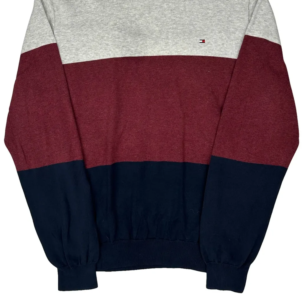 Tommy Hilfiger Striped Sweatshirt - XL Grey Cotton - Image 5