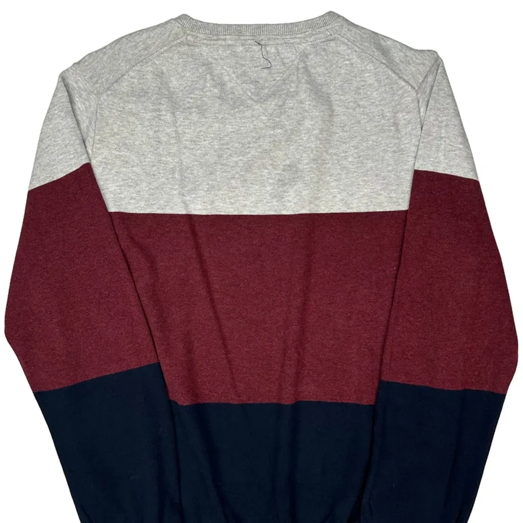 Tommy Hilfiger Striped Sweatshirt - XL Grey Cotton - Image 7