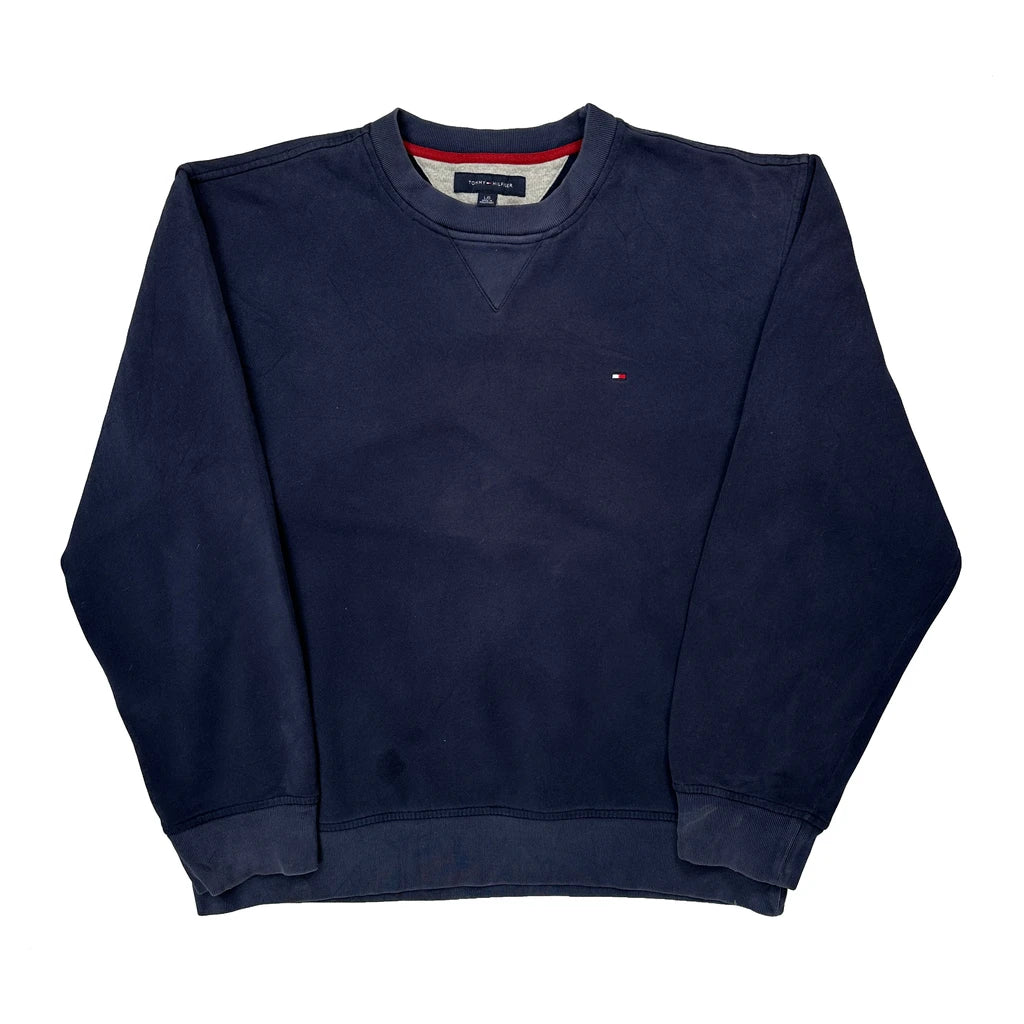 Tommy Hilfiger Sweatshirt - Large Navy Cotton