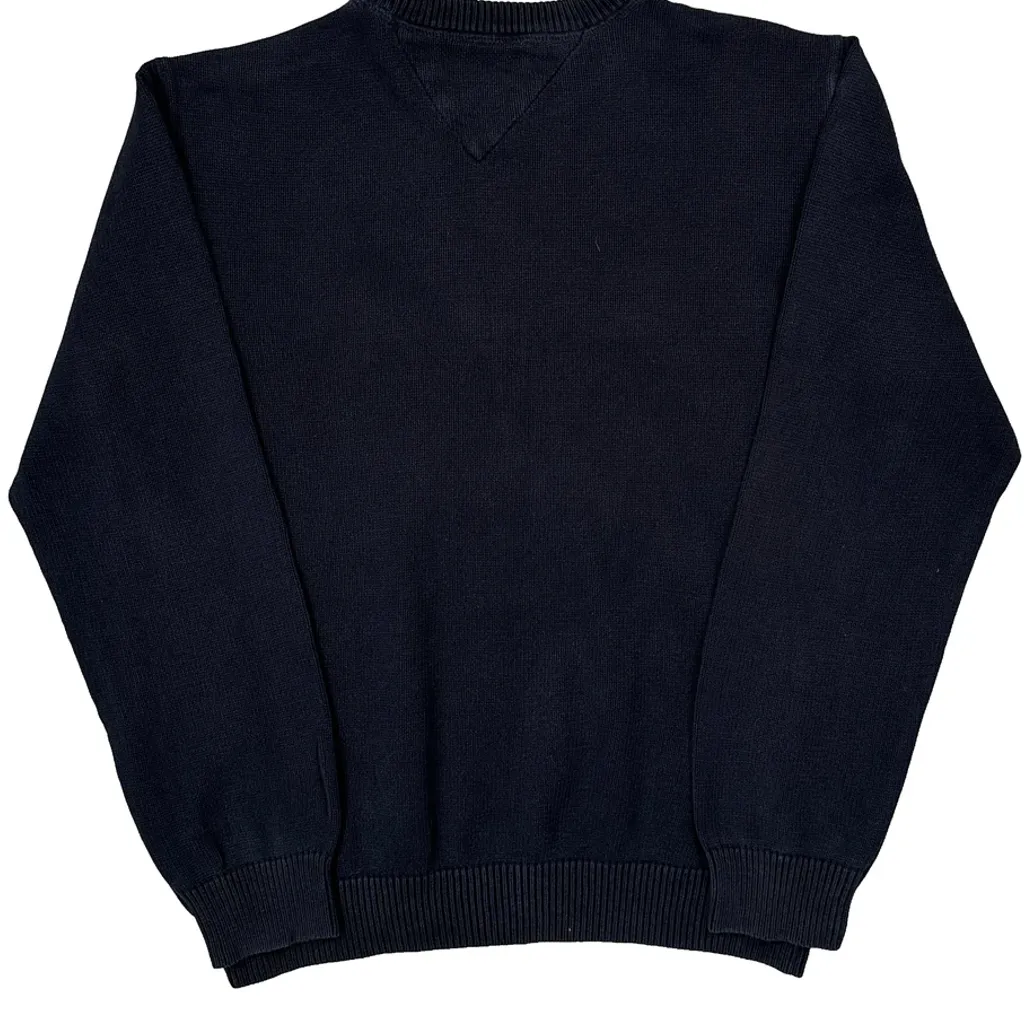 Tommy Hilfiger Chunky Knit Sweatshirt - Large Navy Cotton - Image 6