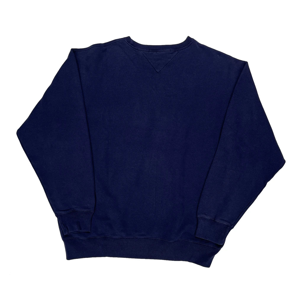 Tommy Hilfiger Spellout Sweatshirt - Large Navy Cotton Blend - Image 2