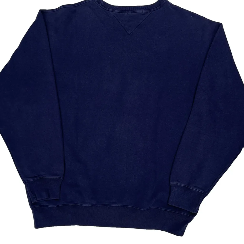 Tommy Hilfiger Spellout Sweatshirt - Large Navy Cotton Blend - Image 6