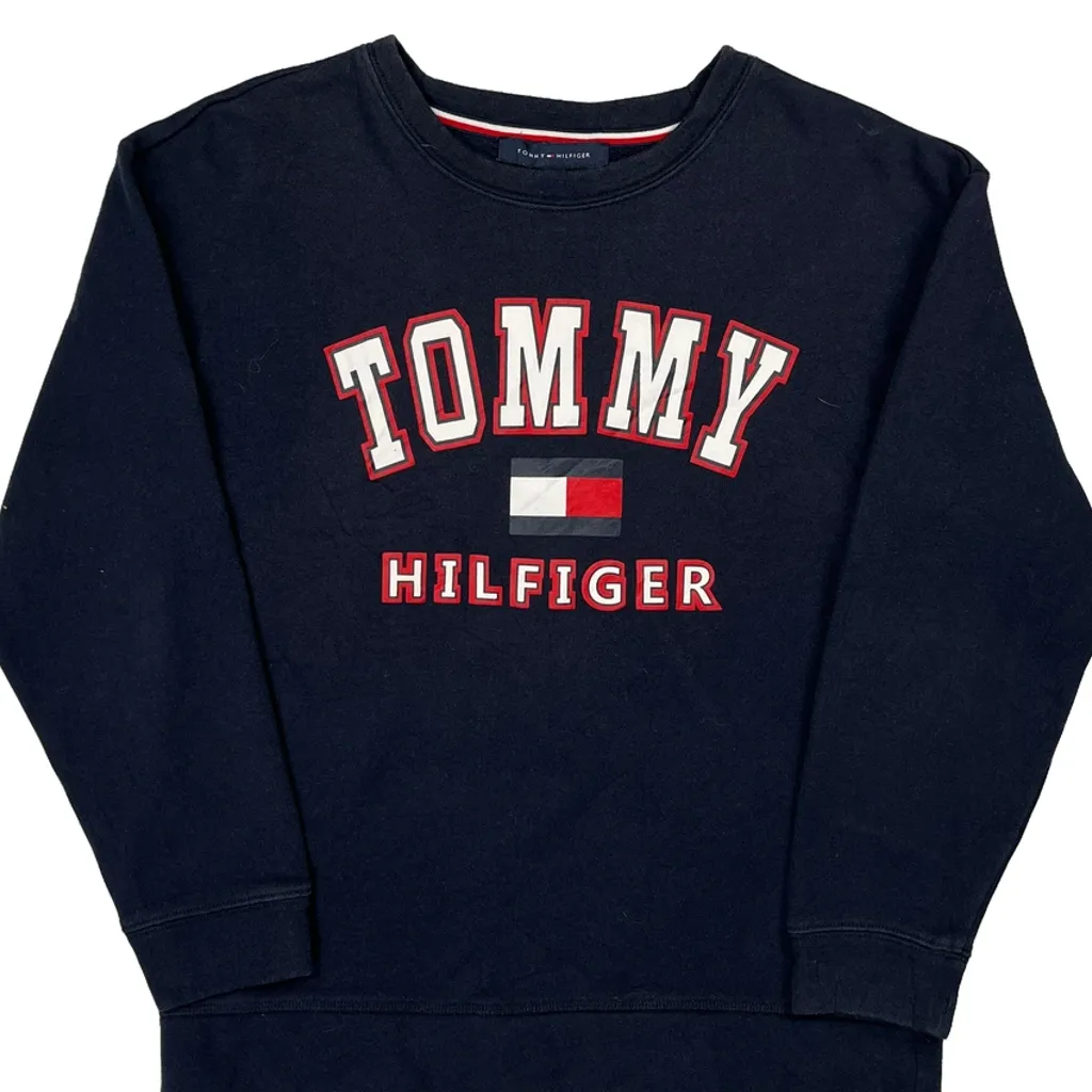 Tommy Hilfiger Spellout Sweatshirt - Small Navy Cotton - Image 4