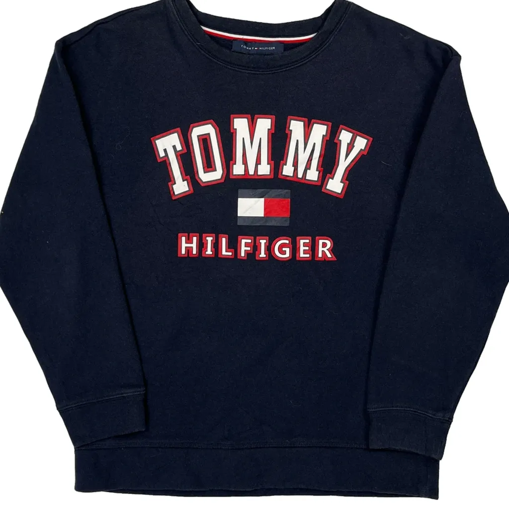 Tommy Hilfiger Spellout Sweatshirt - Small Navy Cotton - Image 5