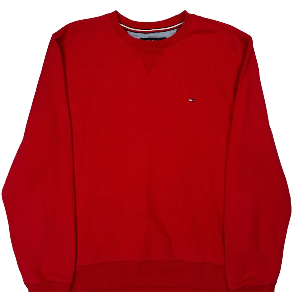Tommy Hilfiger Sweatshirt - Medium Red Cotton - Image 4