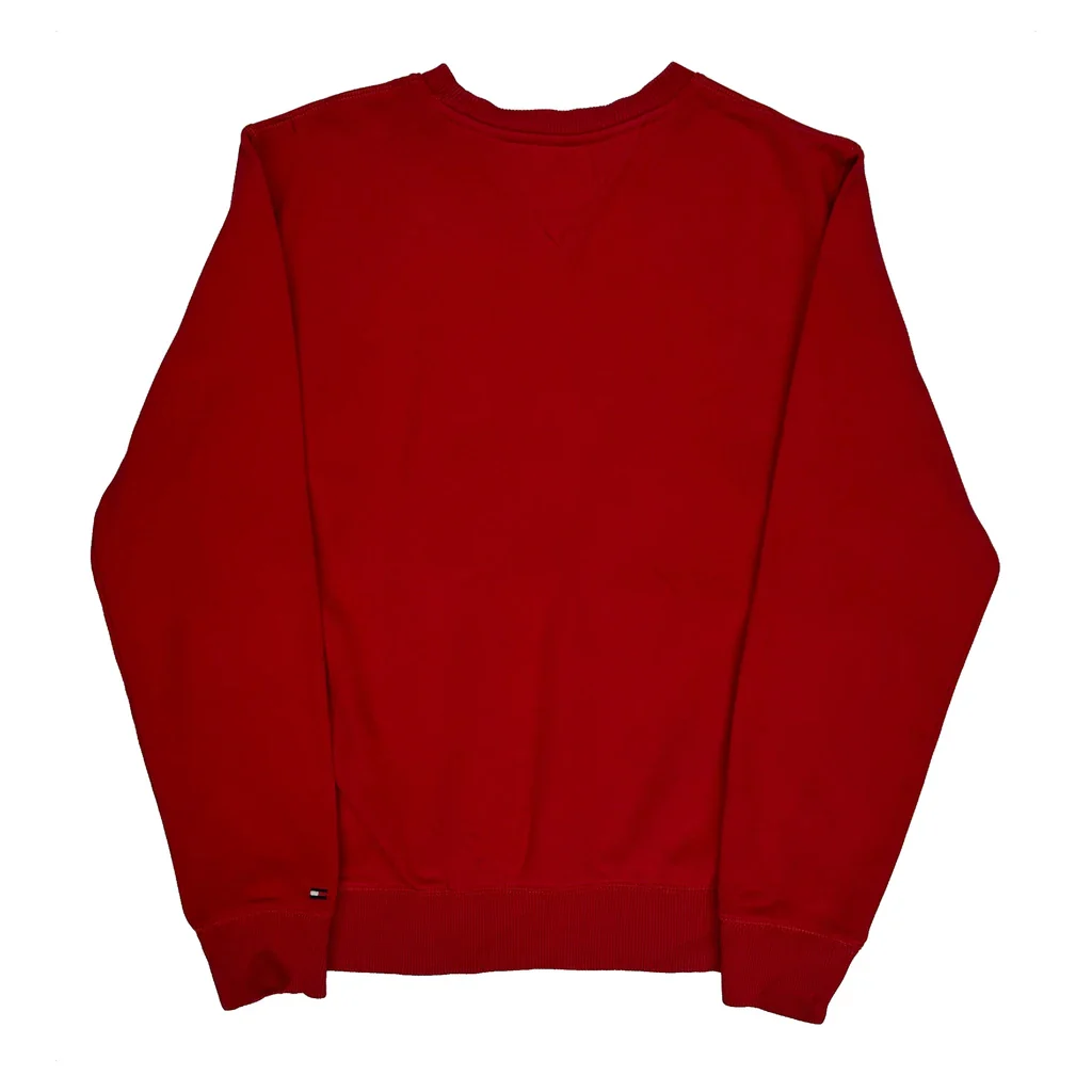 Tommy Hilfiger Spellout Sweatshirt - Medium Red Cotton - Image 2