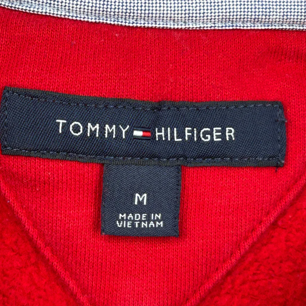 Tommy Hilfiger Spellout Sweatshirt - Medium Red Cotton - Image 3