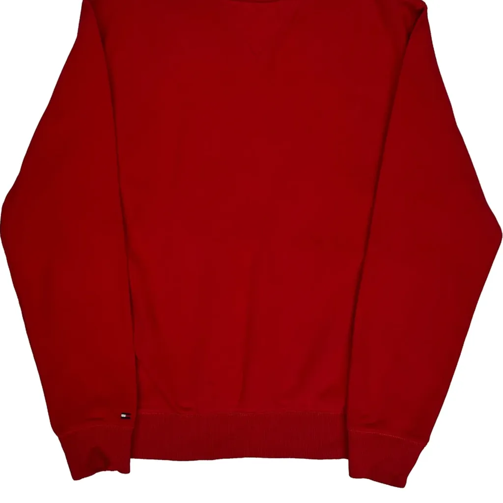 Tommy Hilfiger Spellout Sweatshirt - Medium Red Cotton - Image 6