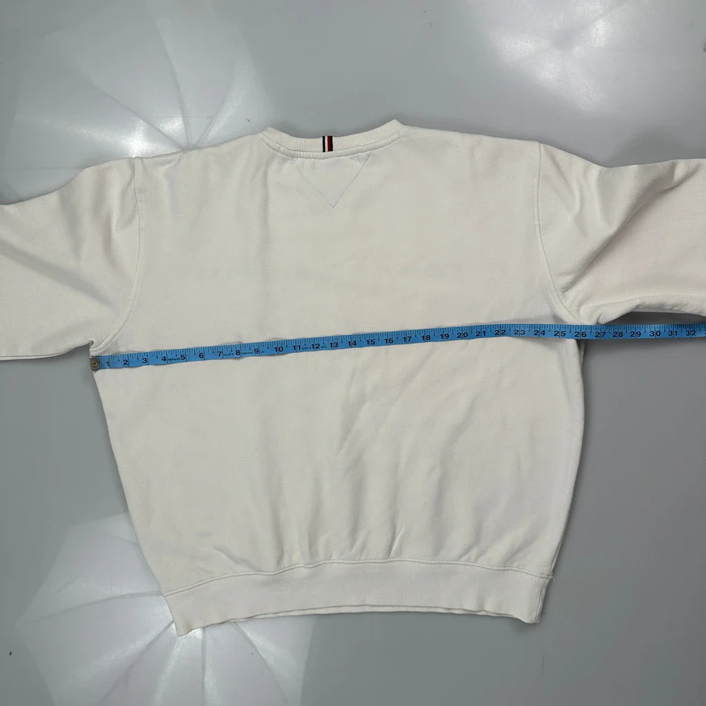 Tommy Hilfiger Spellout Sweatshirt - XL White Cotton - Image 3