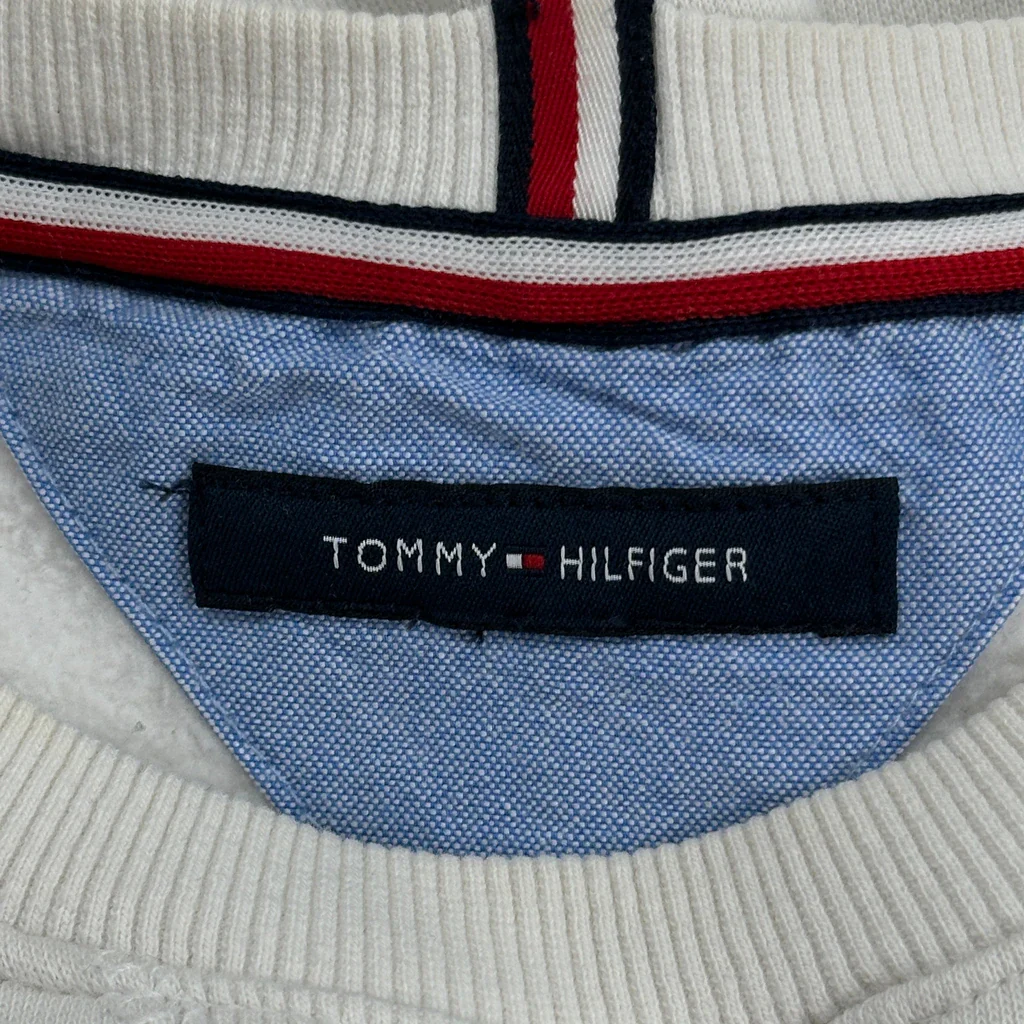 Tommy Hilfiger Spellout Sweatshirt - XL White Cotton - Image 4