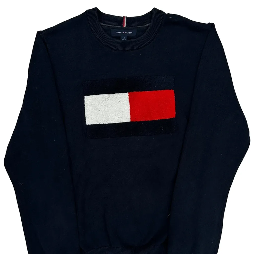Tommy Hilfiger Sweatshirt - Large Black Cotton - Image 5