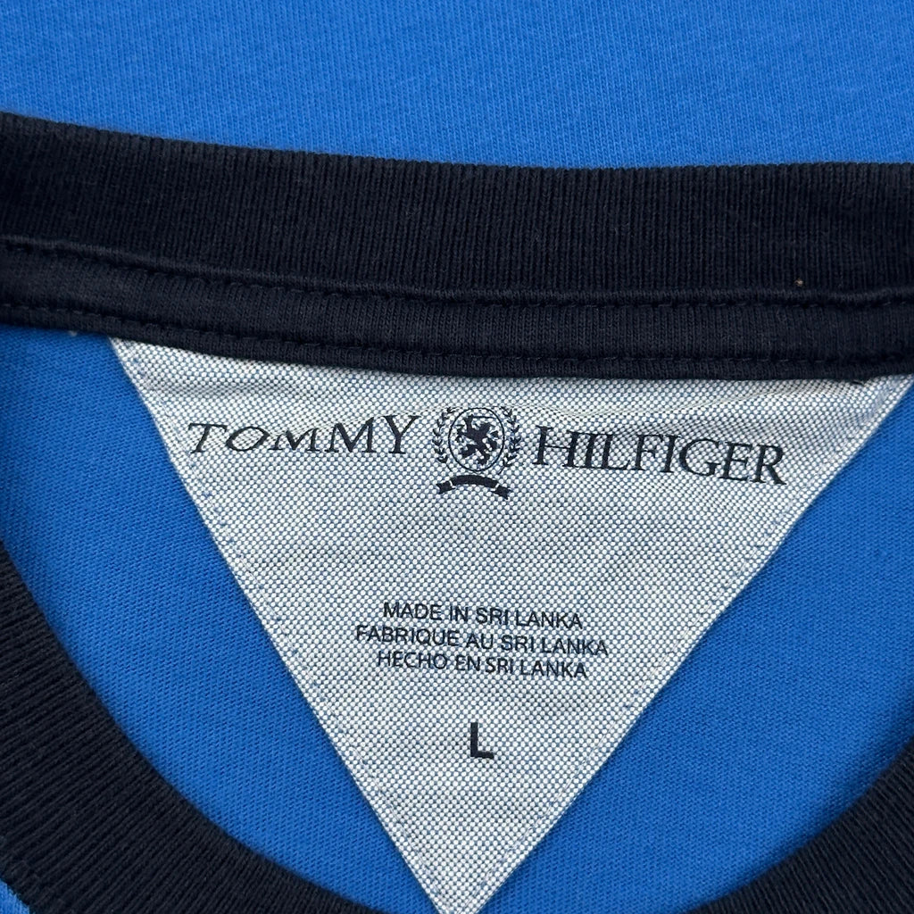 Tommy Hilfiger Striped T-Shirt - Large Blue Cotton - Image 3