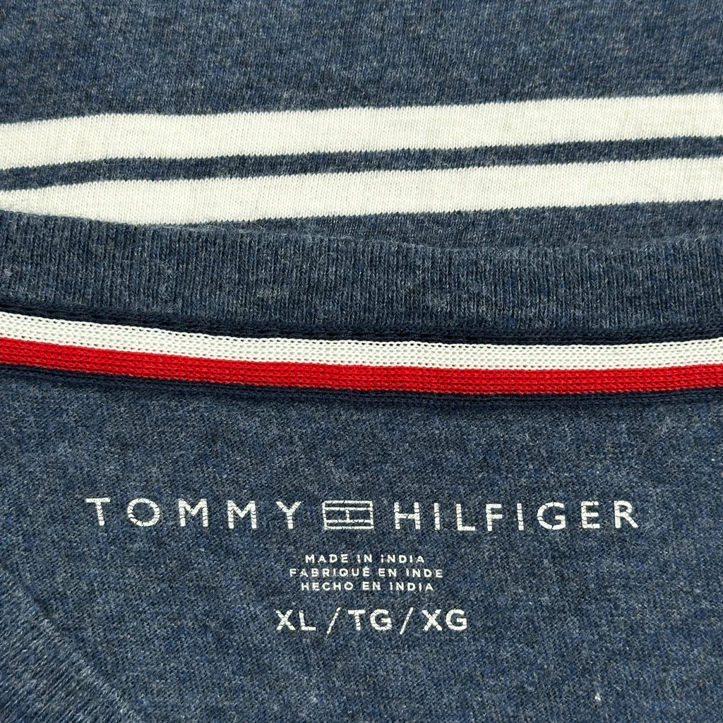 Tommy Hilfiger Striped T-Shirt - XL Blue Cotton - Image 3