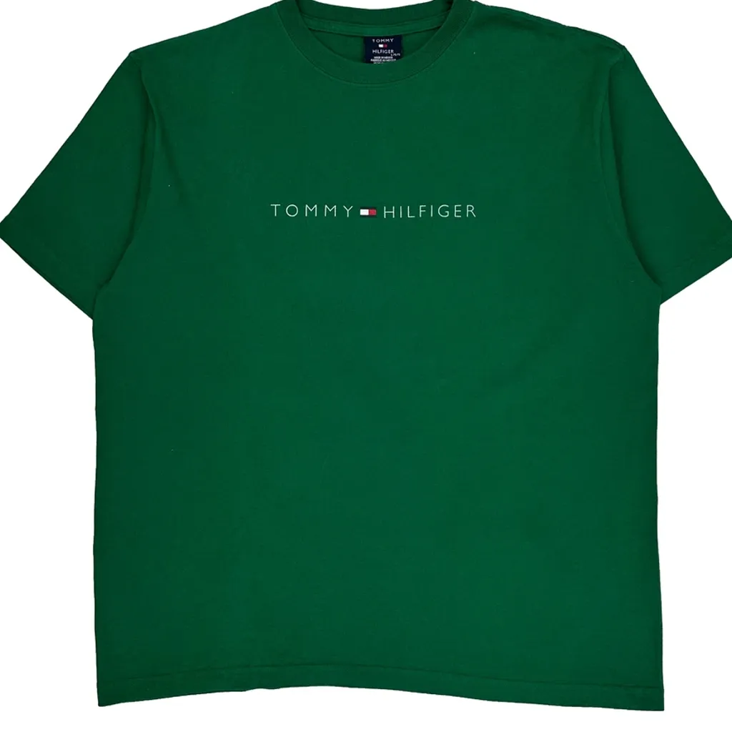 Tommy Hilfiger T-Shirt - Large Green Cotton - Image 5