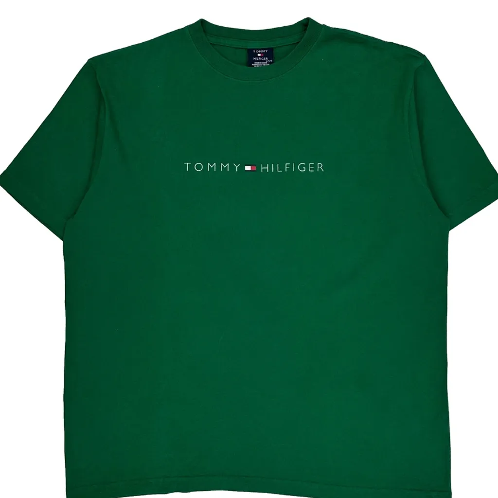Tommy Hilfiger T-Shirt - Large Green Cotton - Image 6