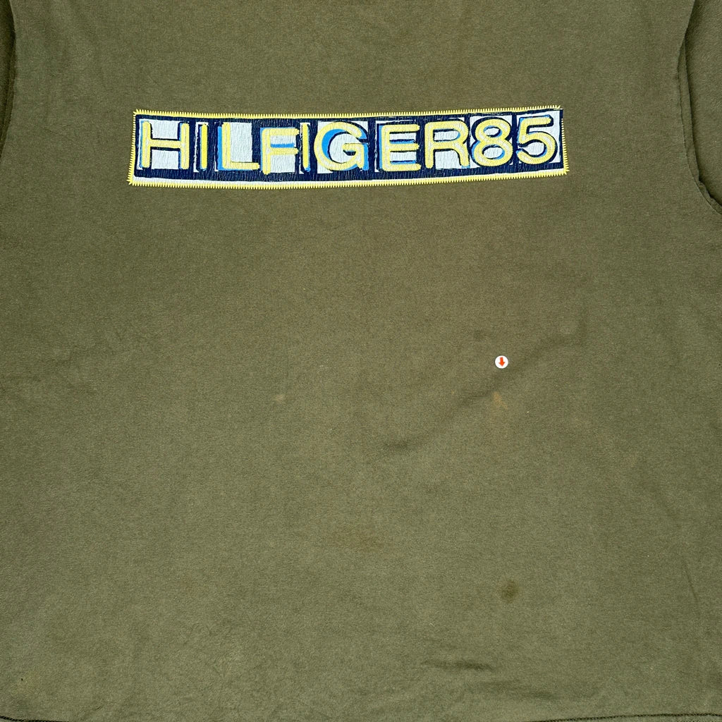 Tommy Hilfiger Spellout T-Shirt - XL Green Cotton - Image 3