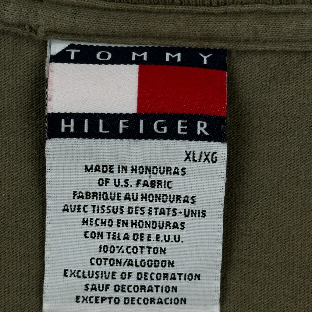 Tommy Hilfiger Spellout T-Shirt - XL Green Cotton - Image 5