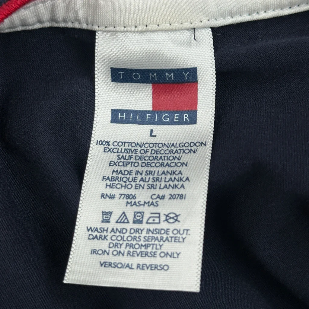 Tommy Hilfiger T-Shirt - Large Navy Cotton - Image 3