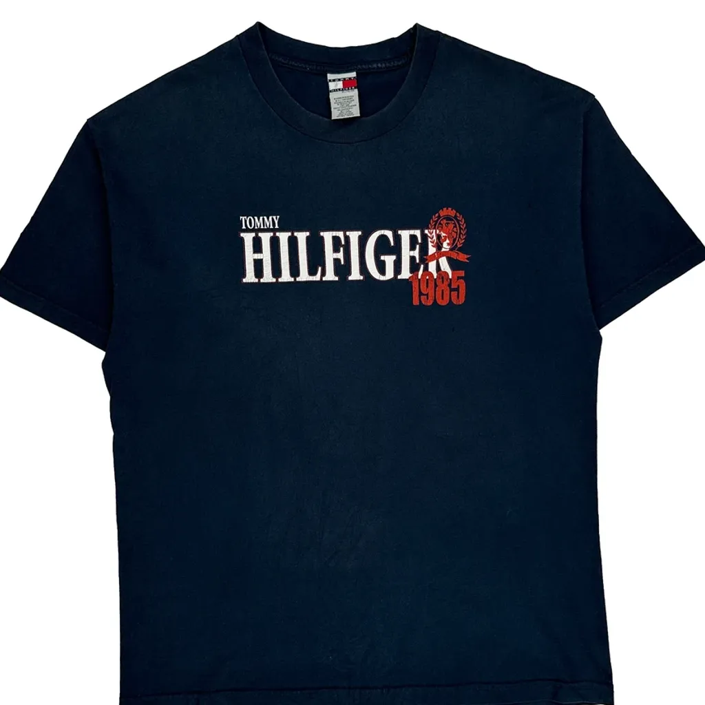 Tommy Hilfiger Spellout T-Shirt - XL Navy Cotton - Image 5