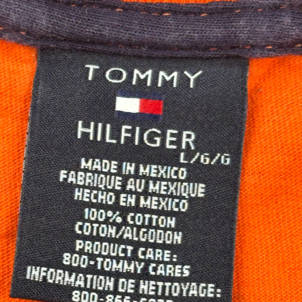 Tommy Hilfiger T-Shirt - Large Orange Cotton - Image 3