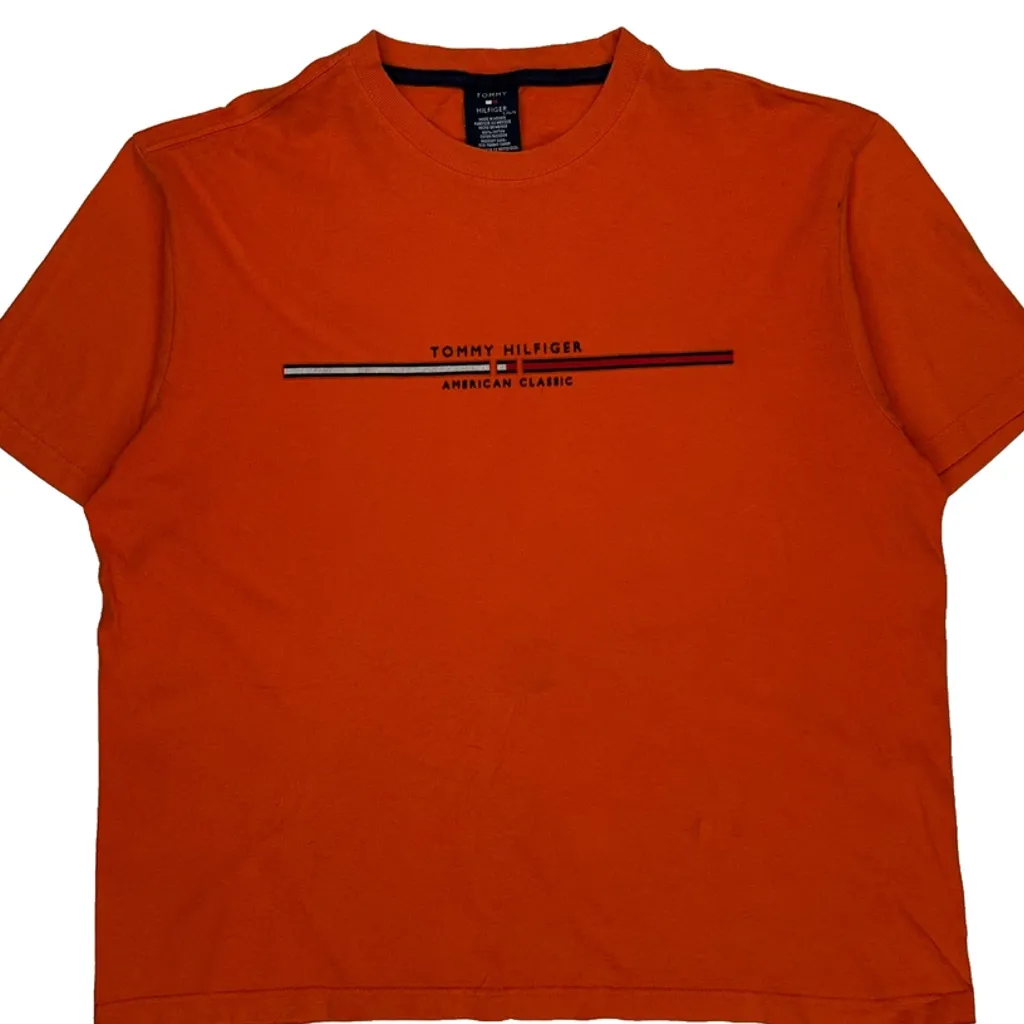 Tommy Hilfiger T-Shirt - Large Orange Cotton - Image 4