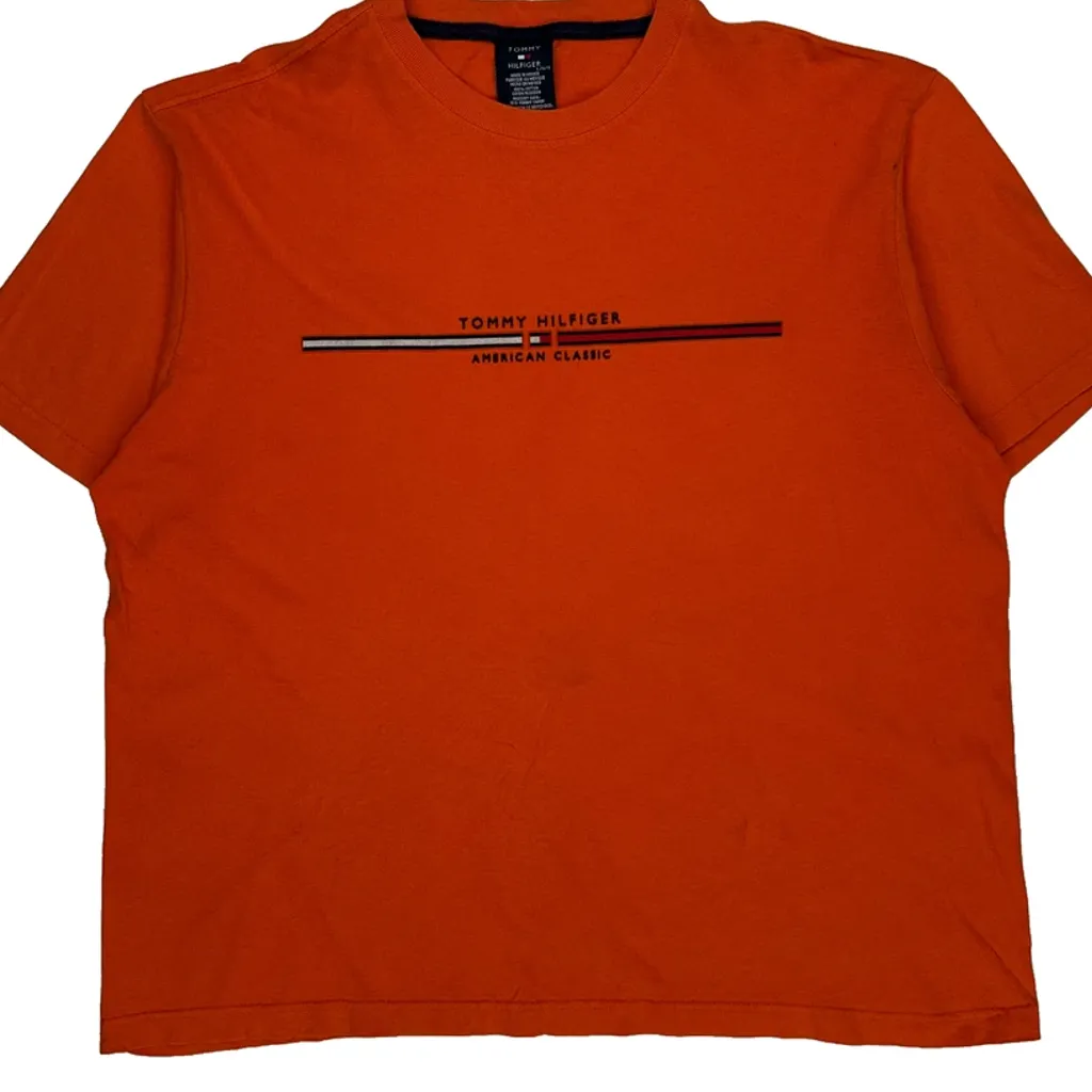 Tommy Hilfiger T-Shirt - Large Orange Cotton - Image 5
