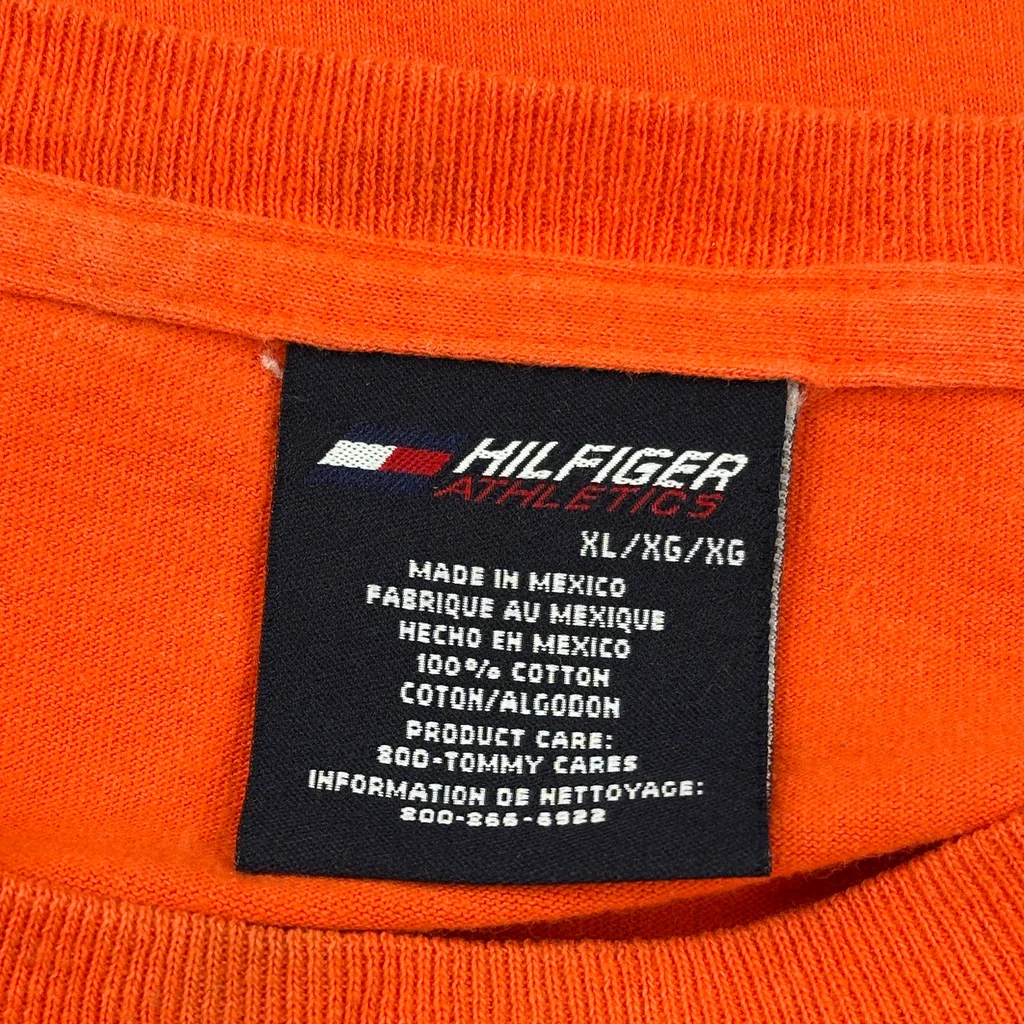 Tommy Hilfiger Spellout T-Shirt - XL Orange Cotton - Image 3