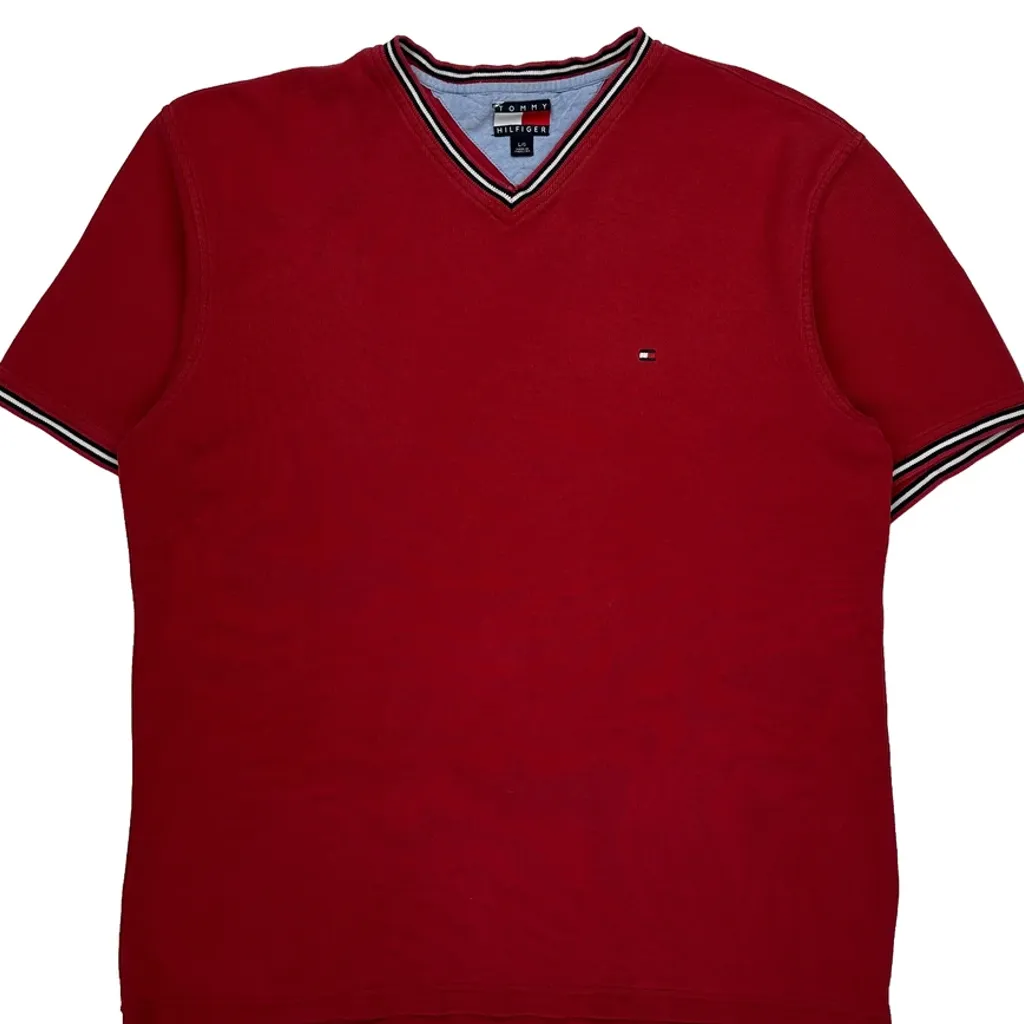 Tommy Hilfiger T-Shirt - Large Red Cotton - Image 4