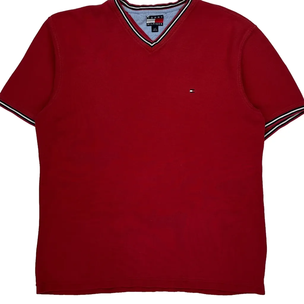 Tommy Hilfiger T-Shirt - Large Red Cotton - Image 5