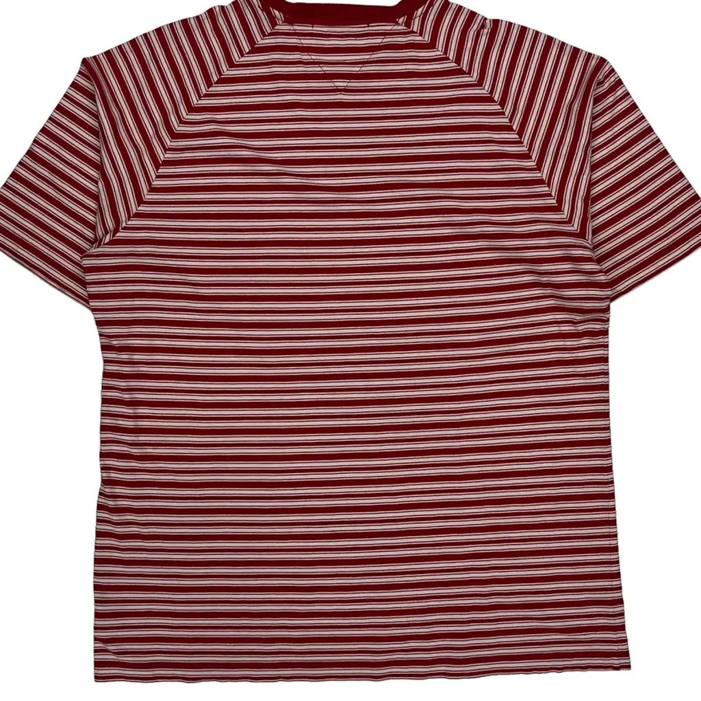 Tommy Hilfiger Striped T-Shirt - Large Red Cotton - Image 7