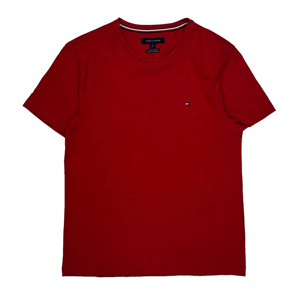 Tommy Hilfiger Slim Fit T-Shirt - Medium Red Cotton