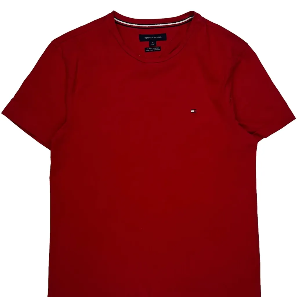 Tommy Hilfiger Slim Fit T-Shirt - Medium Red Cotton - Image 4