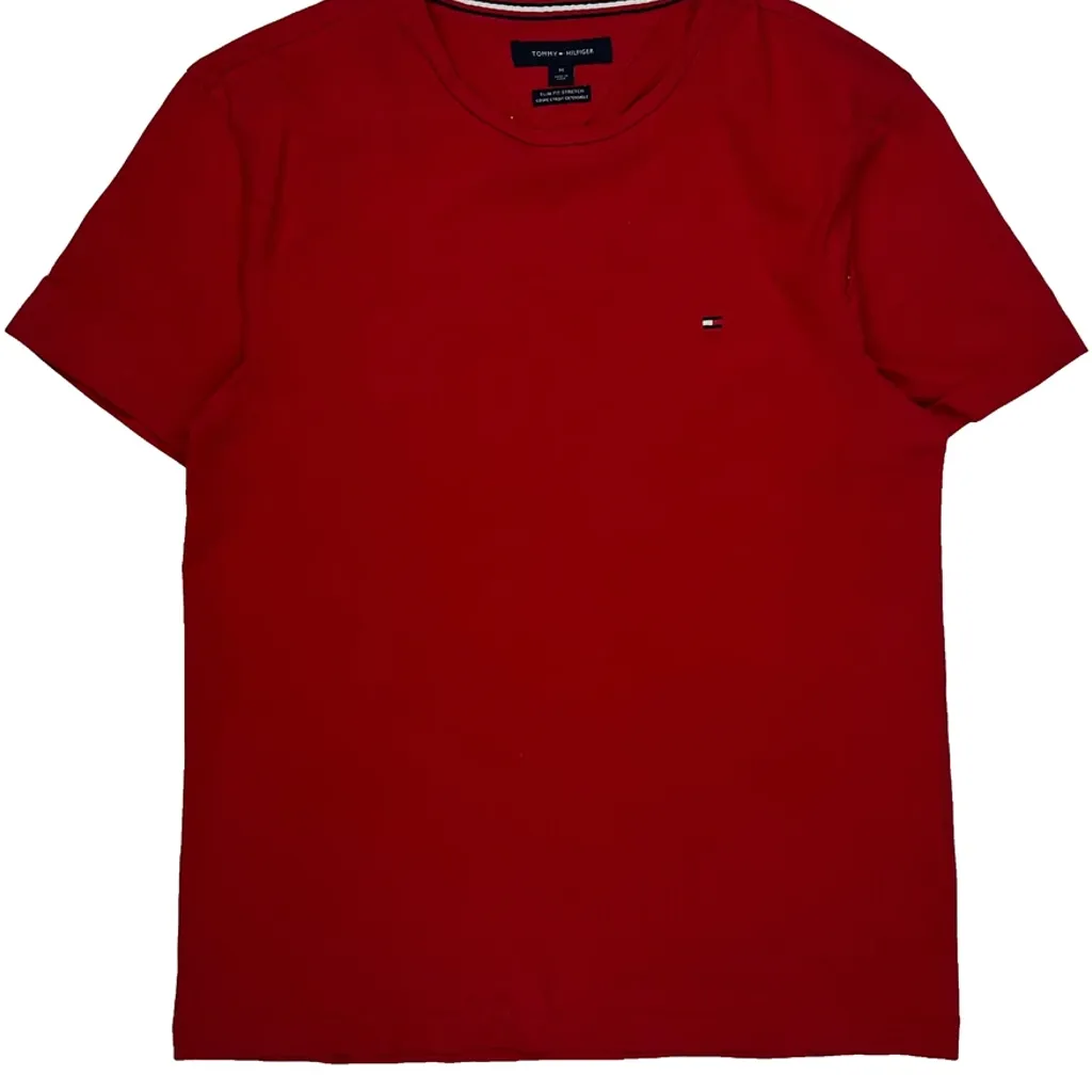 Tommy Hilfiger Slim Fit T-Shirt - Medium Red Cotton - Image 5