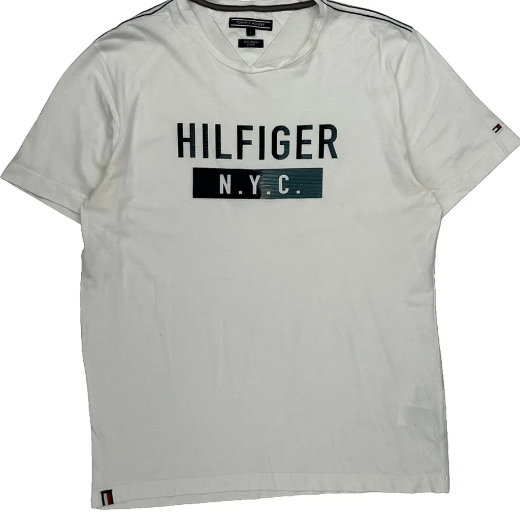 Tommy Hilfiger T-Shirt - Large White Cotton - Image 5