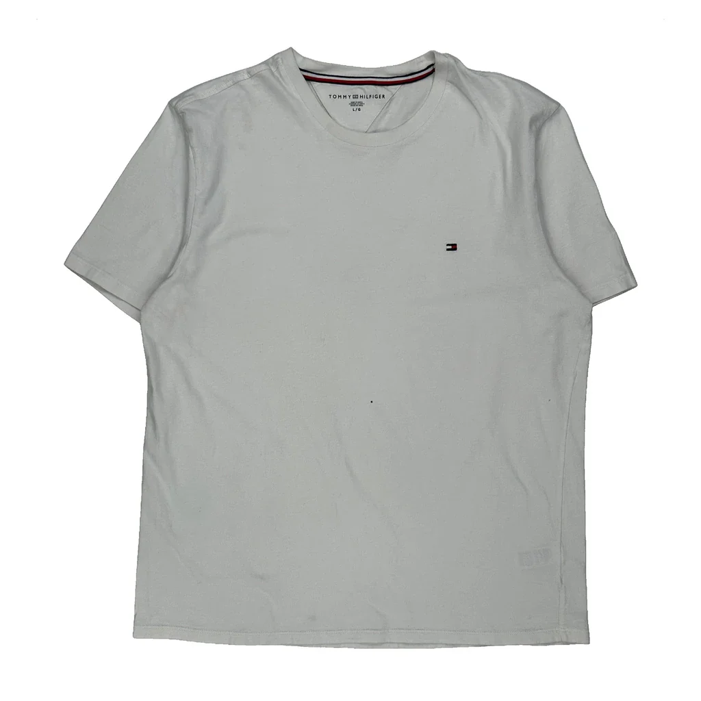 Tommy Hilfiger T-Shirt - Large White Cotton