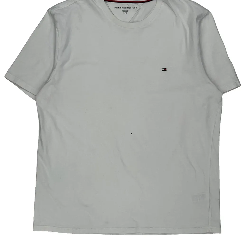 Tommy Hilfiger T-Shirt - Large White Cotton - Image 4