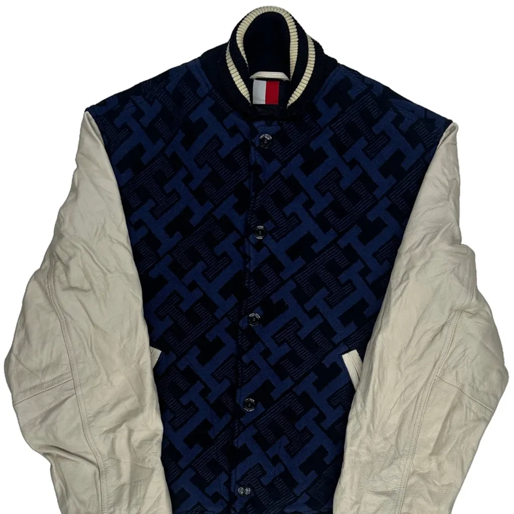 Tommy Hilfiger Varsity Jacket - Medium Blue Leather - Image 4