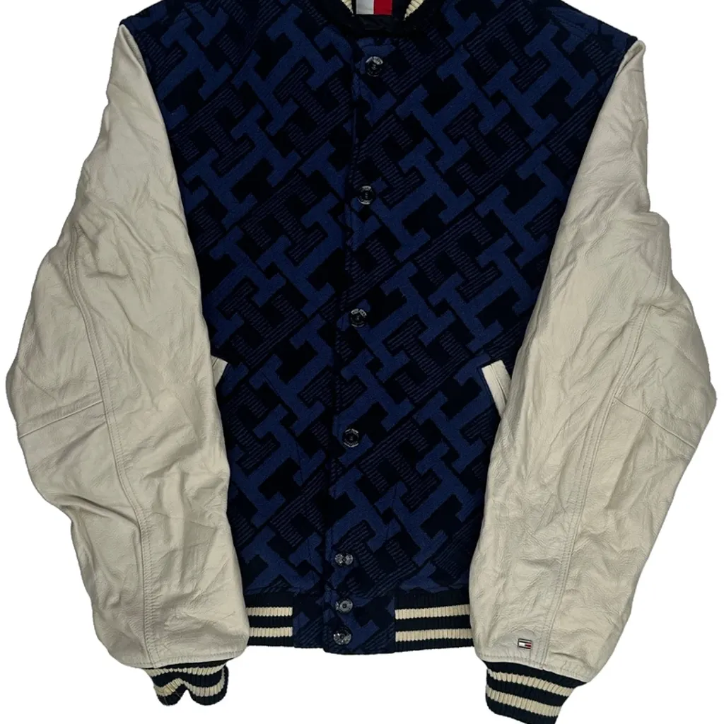 Tommy Hilfiger Varsity Jacket - Medium Blue Leather - Image 5