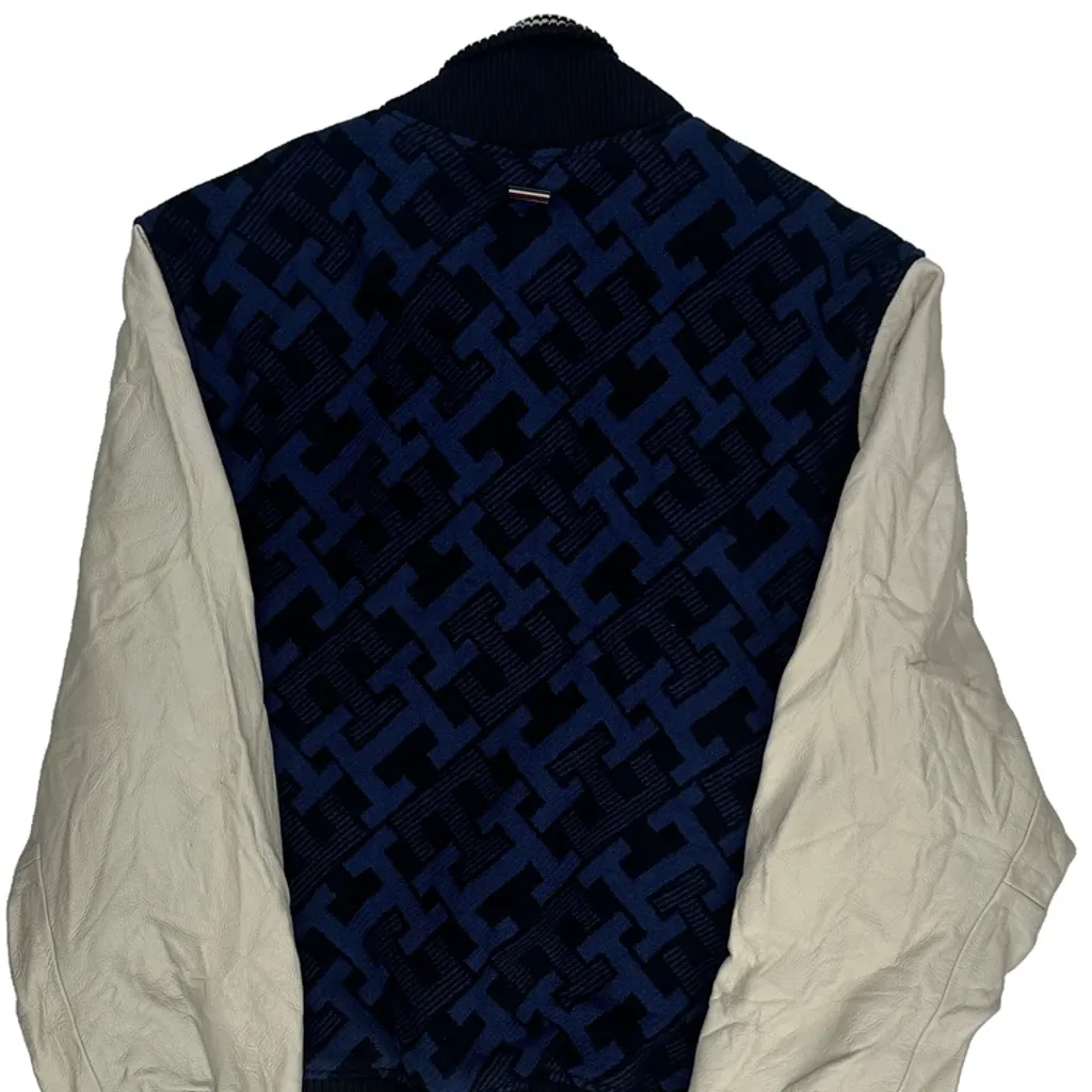 Tommy Hilfiger Varsity Jacket - Medium Blue Leather - Image 7
