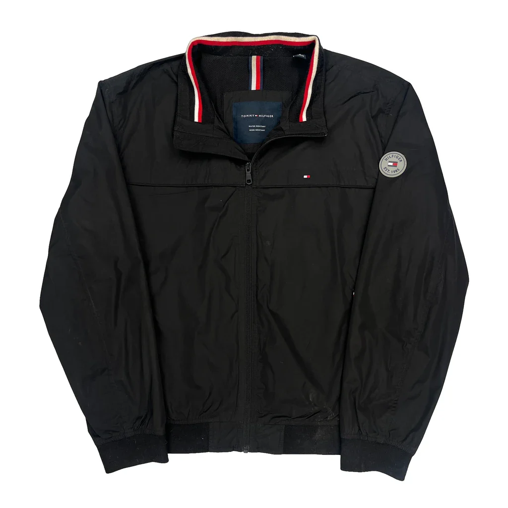 Tommy Hilfiger Windbreaker - Large Black Polyester