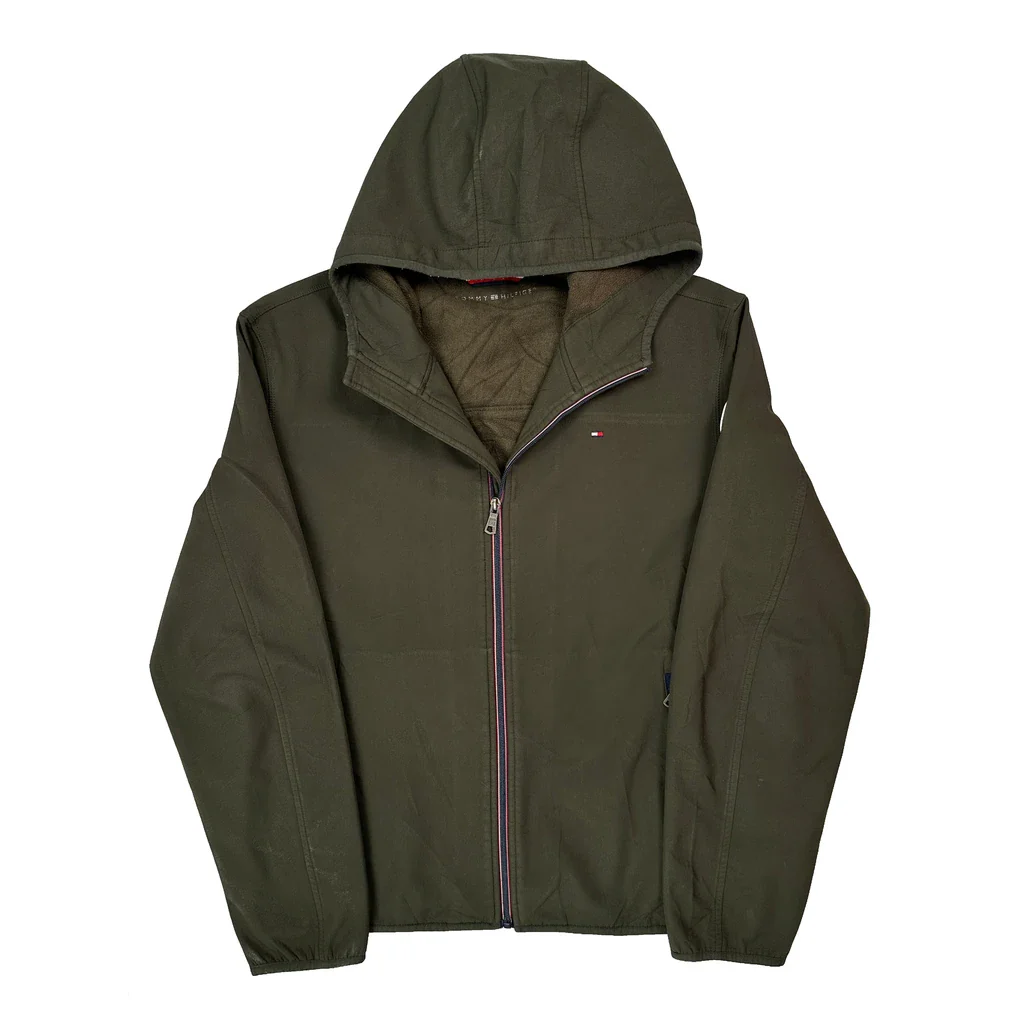 Tommy Hilfiger Windbreaker - Large Green Polyester