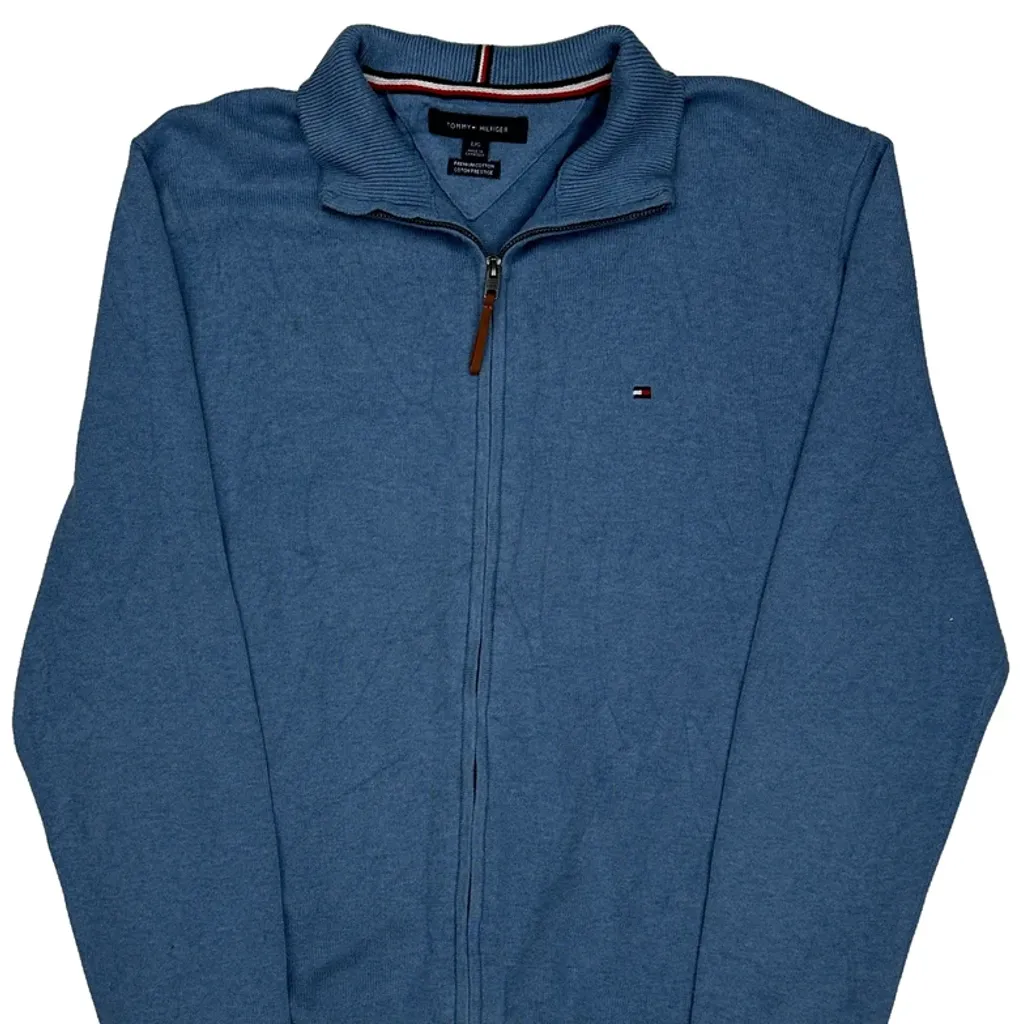 Tommy Hilfiger Zip Up - Large Blue Cotton - Image 4