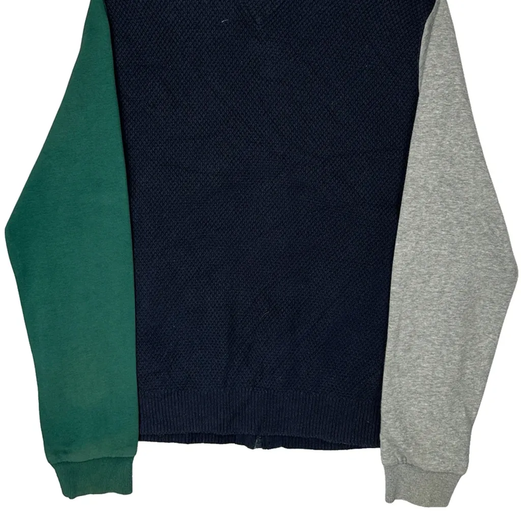 Tommy Hilfiger Contrast Stitch Zip Up - Large Navy Cotton Blend - Image 6