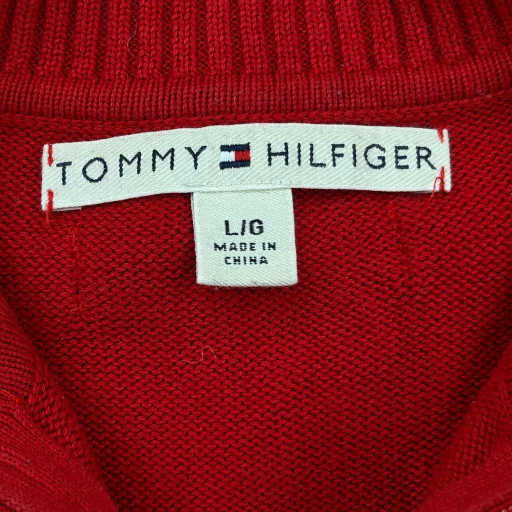 Tommy Hilfiger Zip Up - Large Red Cotton - Image 3