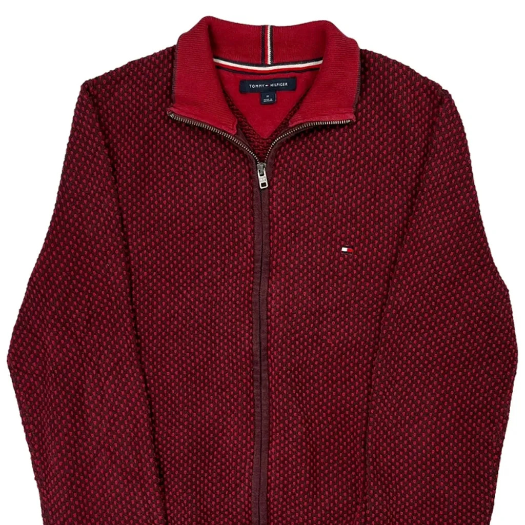 Tommy Hilfiger Zip Up - Medium Red Cotton - Image 4