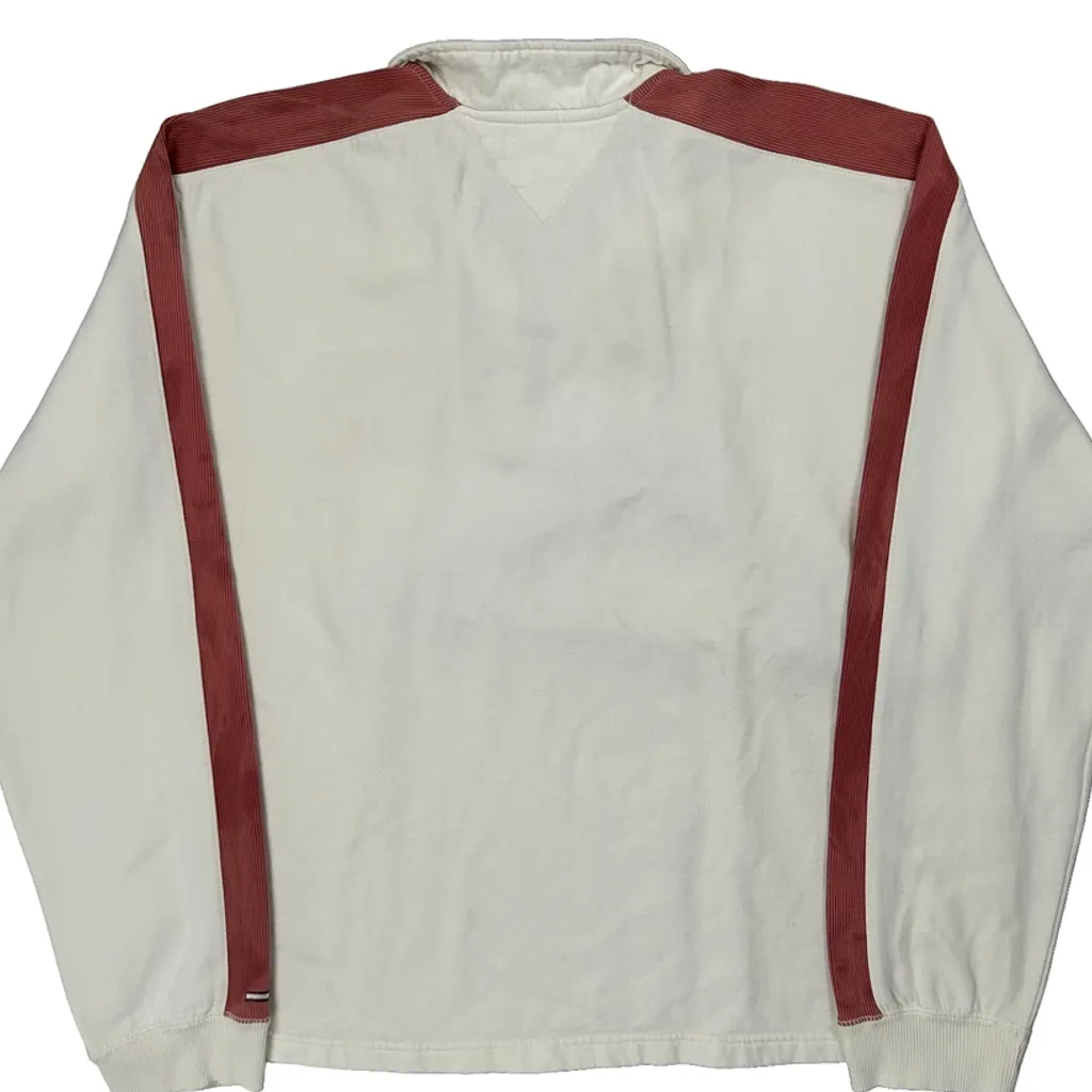 Tommy Jeans Spellout 1/4 Zip - XL White Cotton - Image 7